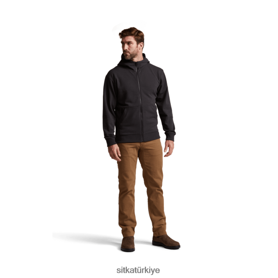 üstler SITKA Gear temel fermuarlı kapüşonlu üst siyah erkekler LTX80H115