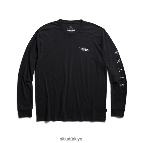 üstler SITKA Gear vakıf uzun kollu tişört siyah erkekler LTX80H135