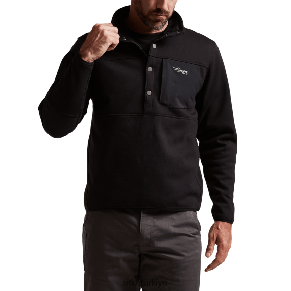üstler SITKA Gear ön aralık çıtçıtlı polar siyah erkekler LTX80H204