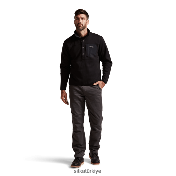 üstler SITKA Gear ön aralık çıtçıtlı polar siyah erkekler LTX80H204