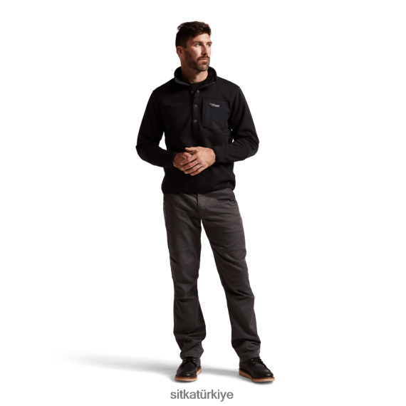 üstler SITKA Gear ön aralık çıtçıtlı polar siyah erkekler LTX80H204