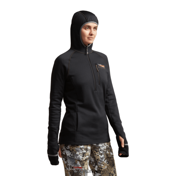 üstler SITKA Gear fanatik kapüşonlu siyah kadınlar LTX80H399